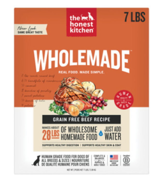 The Honest Kitchen Wholemade Beef GF Dehydrated Dog Food