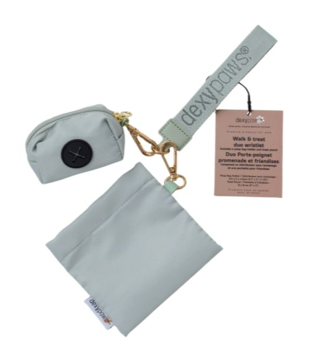 Dexypaws Dual Pouch Wristlet - Poop Bag Holder and Treat Pouch