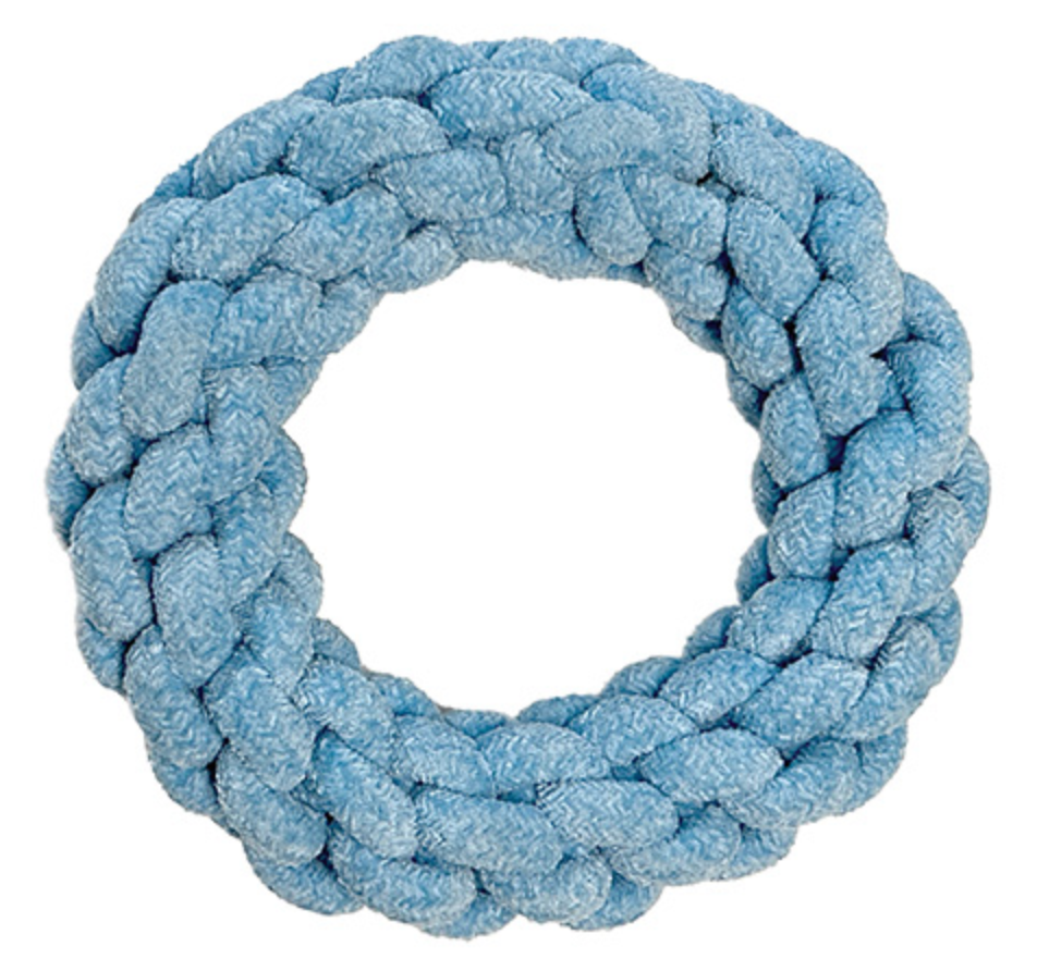 FouFouBrands fouFit Velvet Knotted Rope Ring Dog Toy