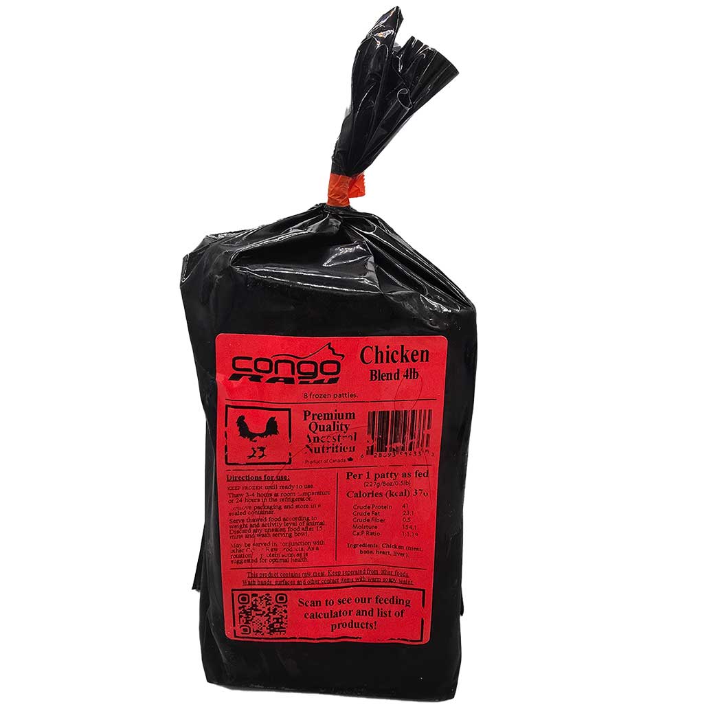 Congo Chicken BLENDS (heart & liver) Patties 4lb (8oz Patties)