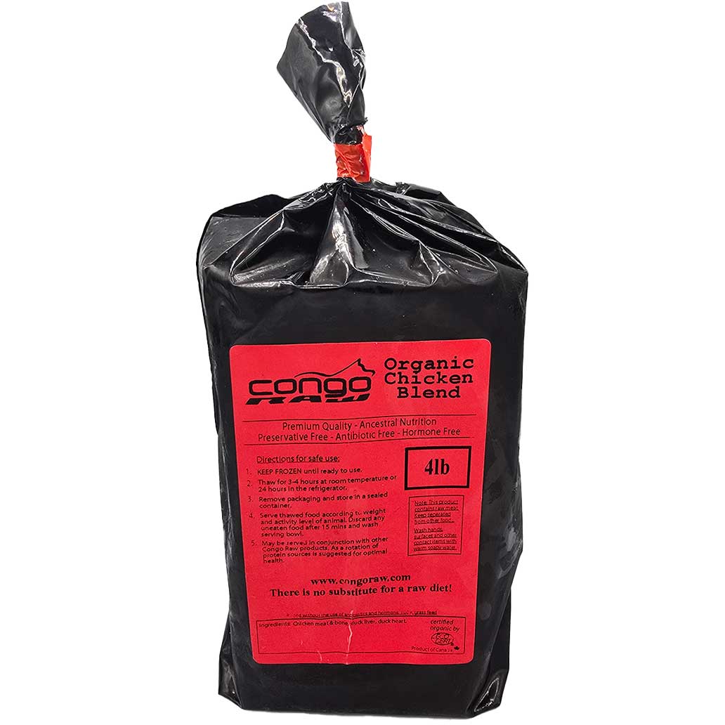 Congo Raw - Certified Organic Chicken BLENDS 4lb (8oz patties)