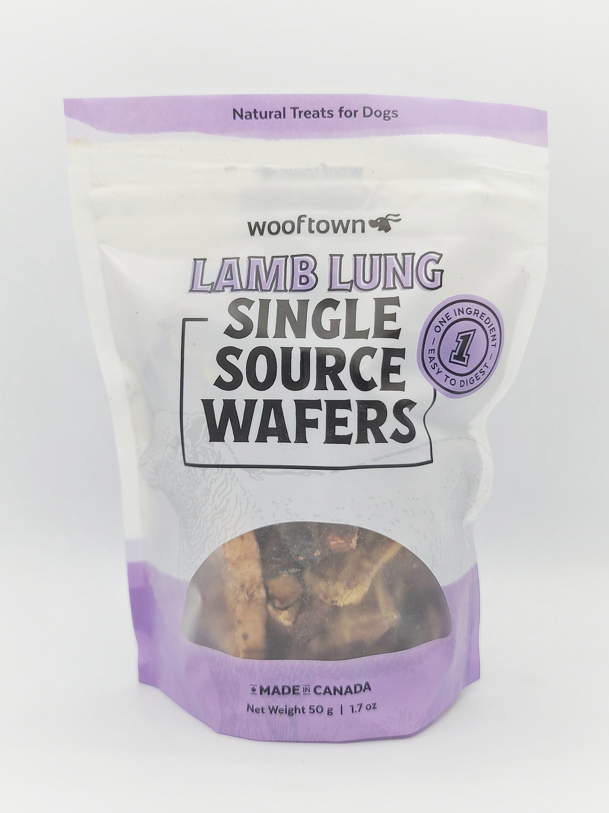 Wooftown HomeCooked Air Dried Lamb Lung Wafers Dog Treats (1.7oz/50g)