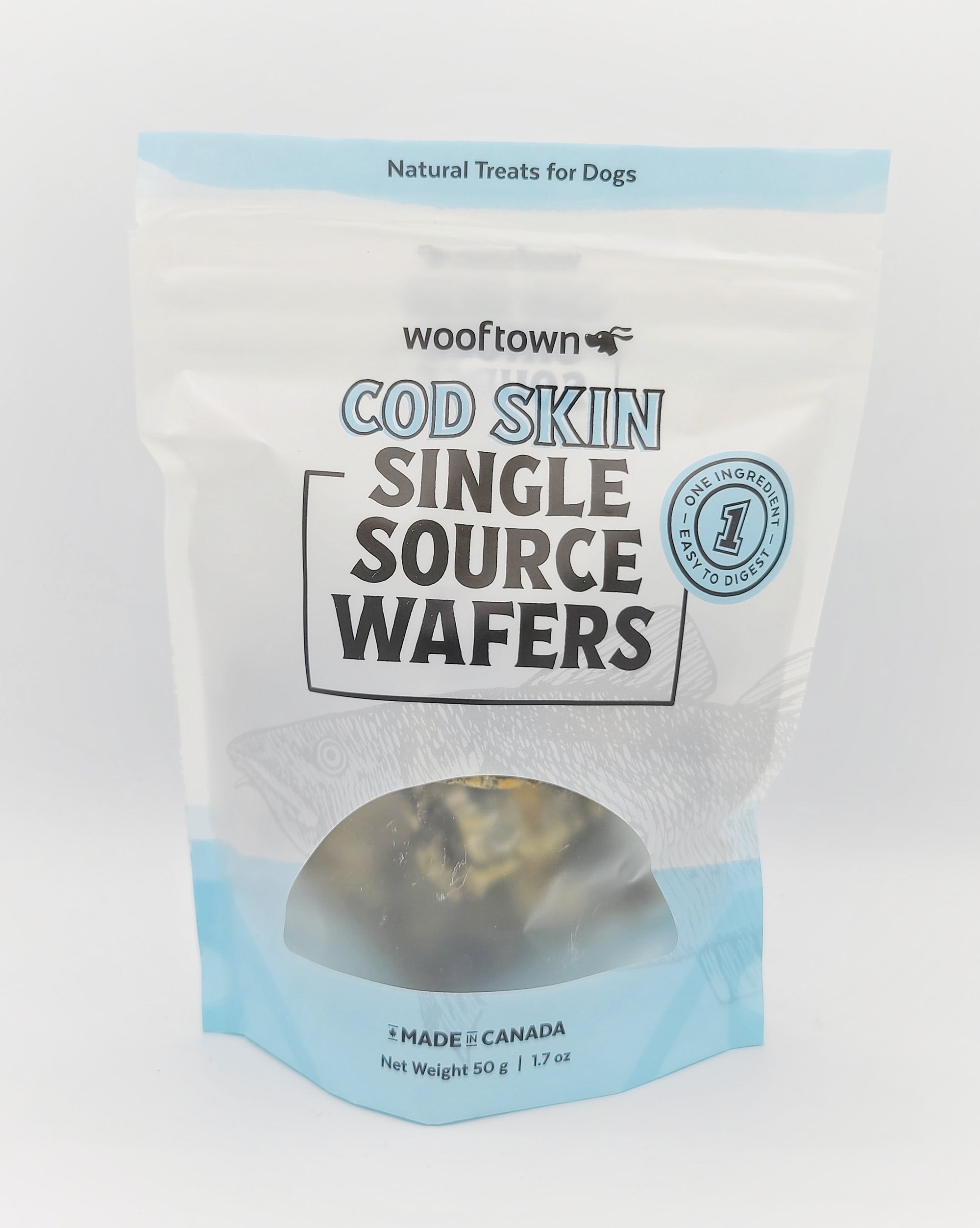 Wooftown HomeCooked Single Source Air Dried Cod Skin Dog Treats