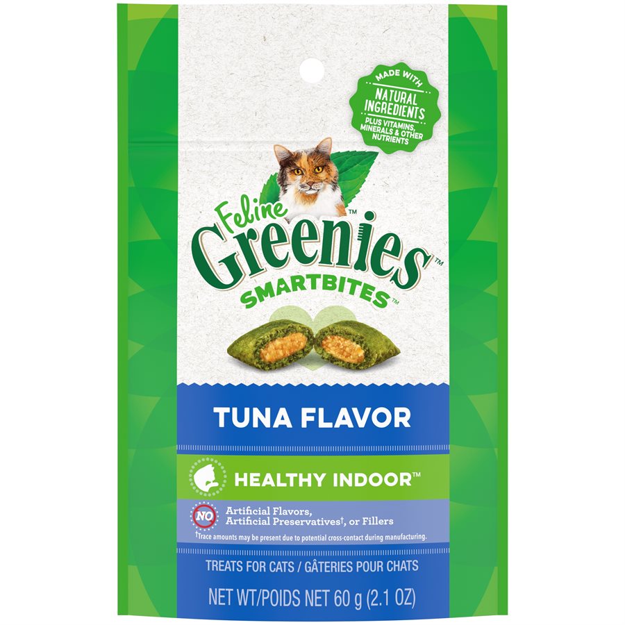 Greenies Feline Smartbites - Tuna Healthy Indoor Cat Treat (2.1oz/60g)