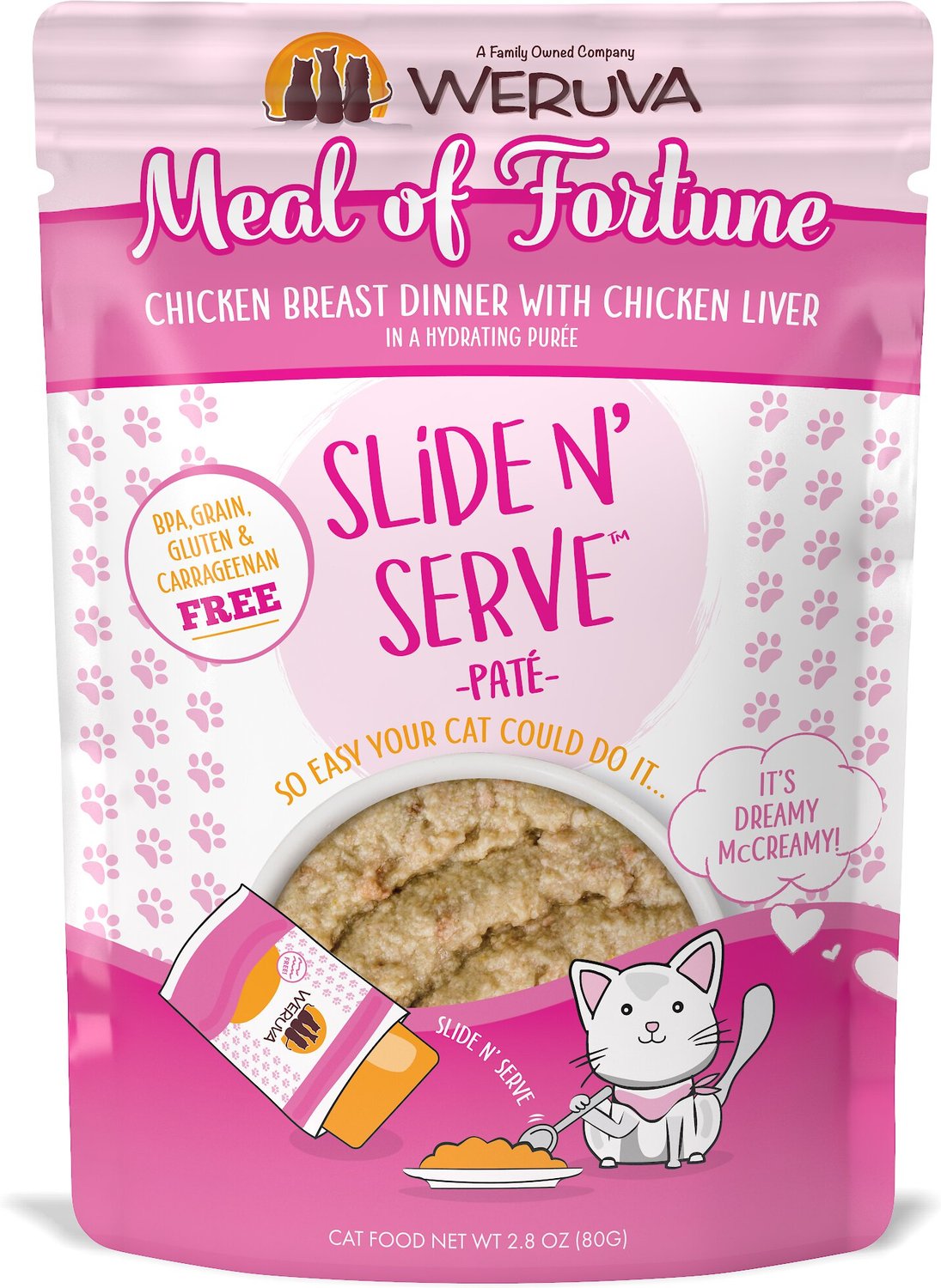 Weruva - Meal of Fortune Slide N' Serve Chicken Breast & Chicken Liver GF Cat Food Pouch (80g/2.8oz)