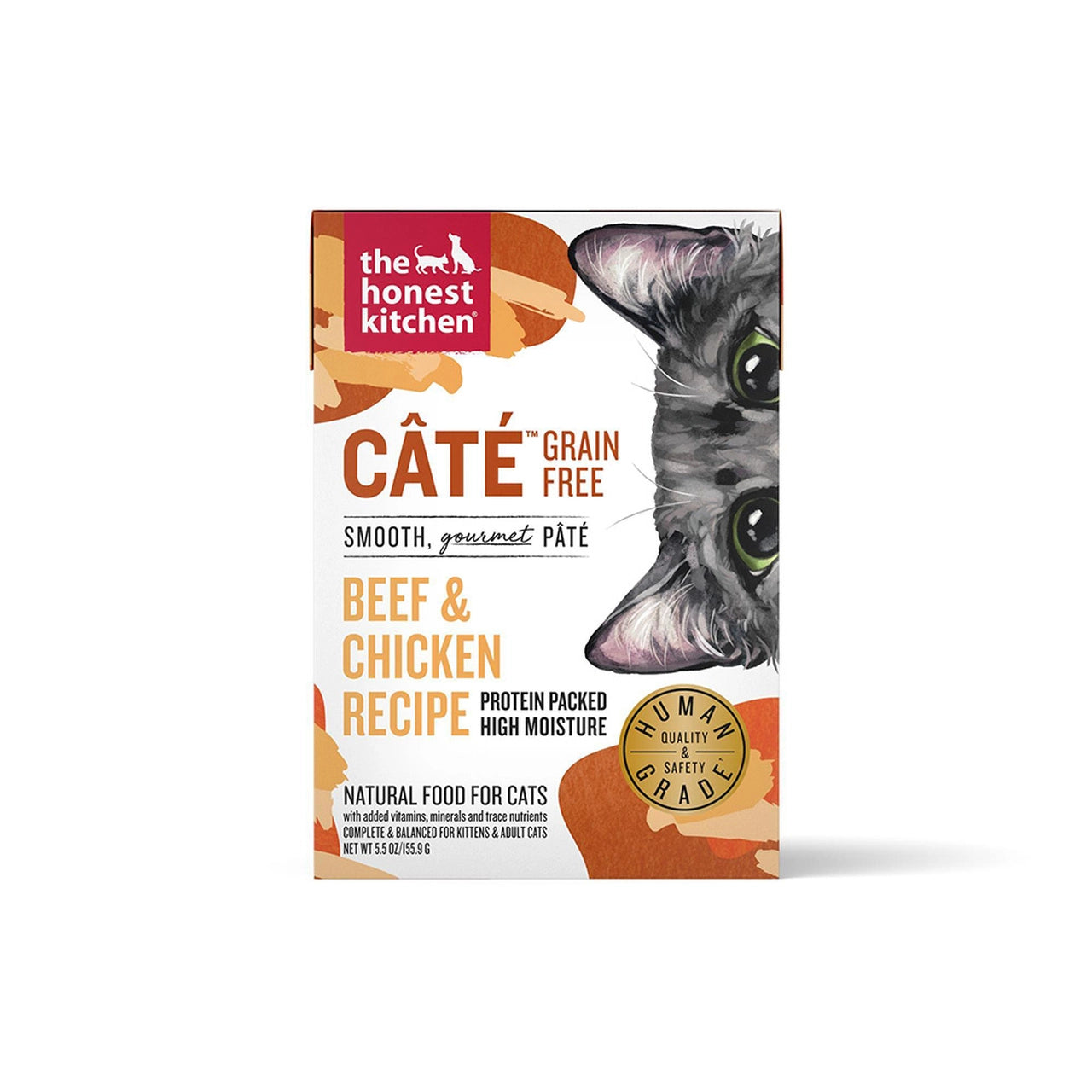 The Honest Kitchen "Câté" Complete & Balanced Beef & Chicken Pâté GF Wet Cat Food (5.5oz/155.9g)