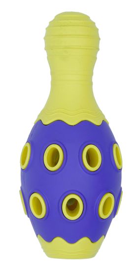 Bud'z Rubber Astro Yellow Bowling Pin Dog Toy (6")