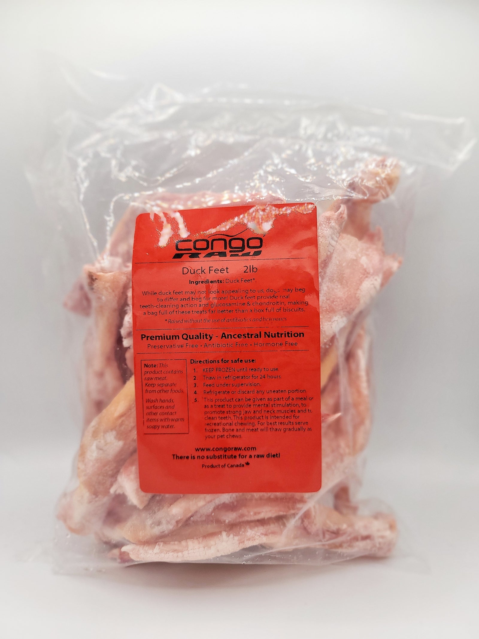 Congo Raw Frozen Natural Duck Feet (2lbs)