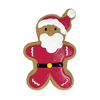 FouBrands Holiday Gingerbread Cookie - Santa Claus Dog Chew Toy