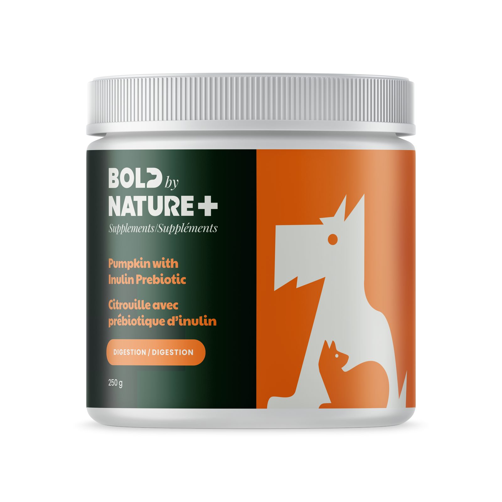Bold by Nature Supplements - Pumpkin with Inulin Prebiotic for Dogs & Cats (8.8oz/250g)