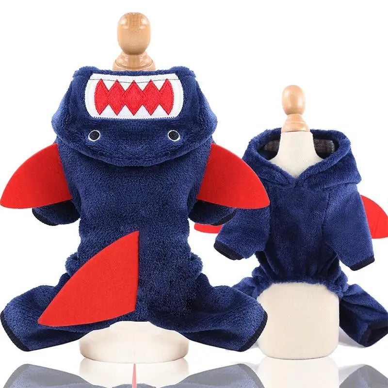 The Honest Dog Company - Halloween Shark Costume - Blue & Red