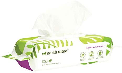 Earth Rated Grooming Wipes Lavender Scented 100 Pack