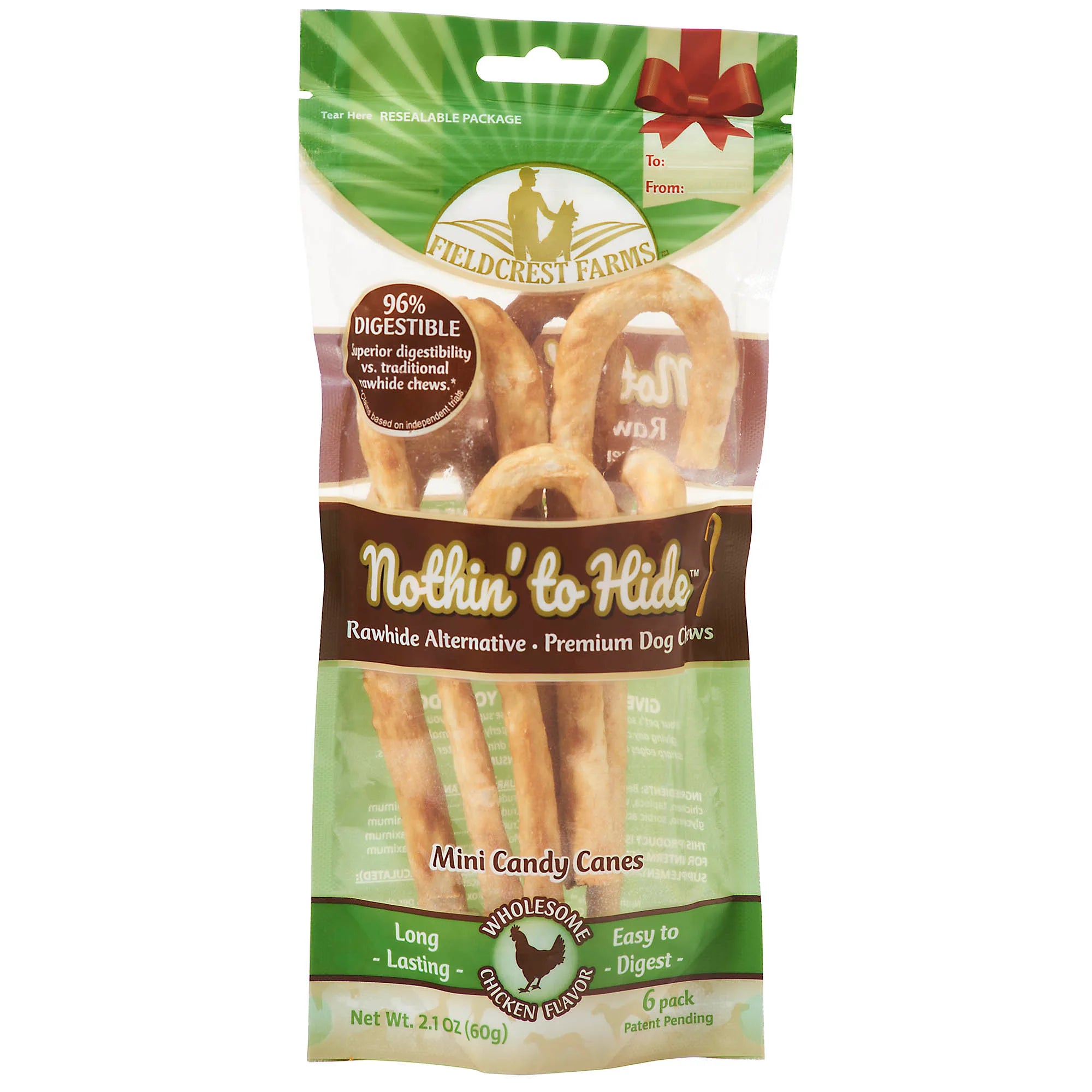 FieldCrest Farms Nothin' to Hide Chicken Holiday Mini Candy Canes (6pk)