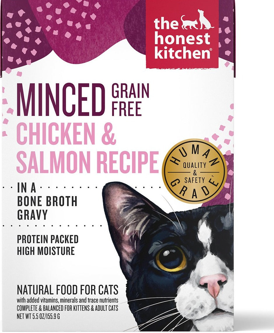 The Honest Kitchen "Minced" Complete & Balanced Chicken & Salmon in Broth GF Wet Cat Food (5.5oz/155.9g)