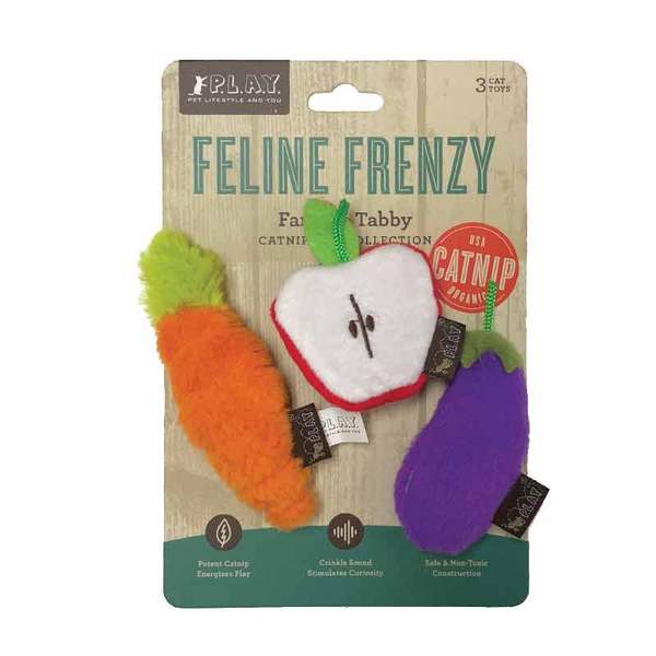 P.L.A.Y. Feline Frenzy Plush Catnip Toys - Garden Fresh 3Pk