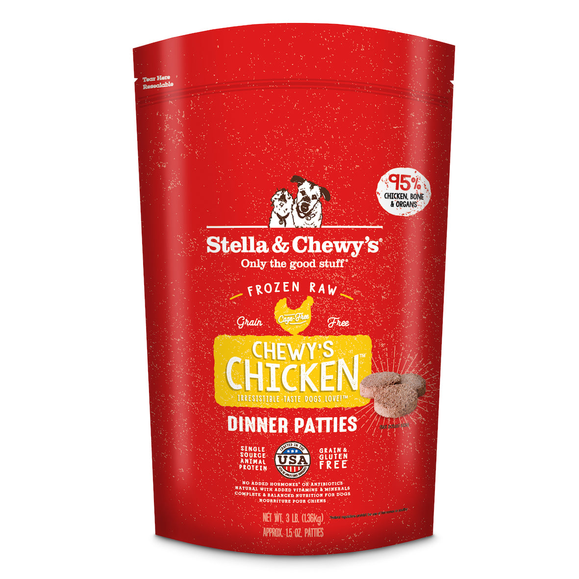 Stella & Chewy's Frozen Raw Chicken Dinner Patties Dog Food