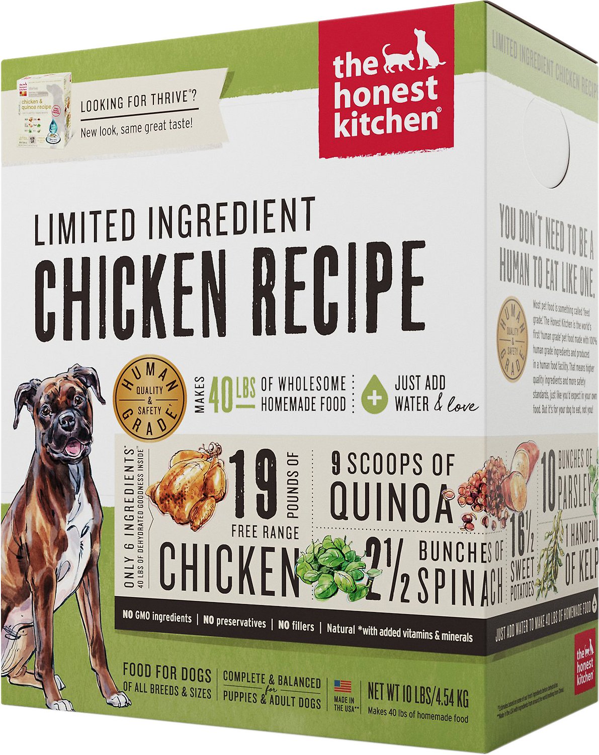 The Honest Kitchen L.I.D. Chicken & Spinach Dehydrated Dog Food (4.54kg/10lb)