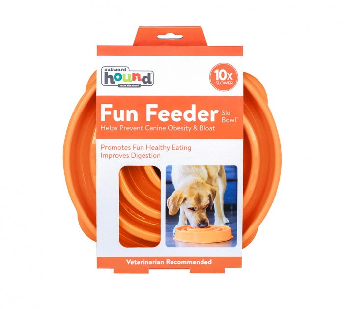 Outward Hound Fun Feeder Slo-Bowl - Orange