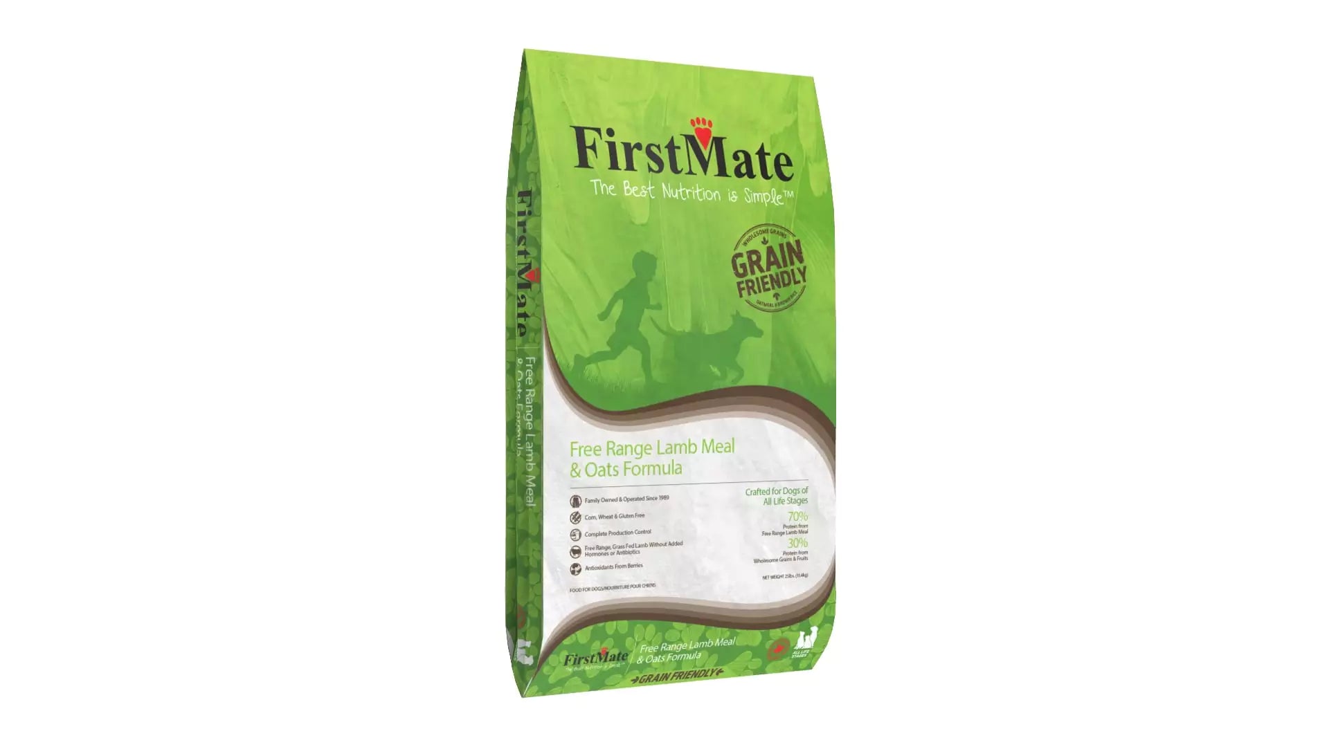 FirstMate Free Range Lamb & Oats Grain Friendly Dog Food (11kg/24lb)
