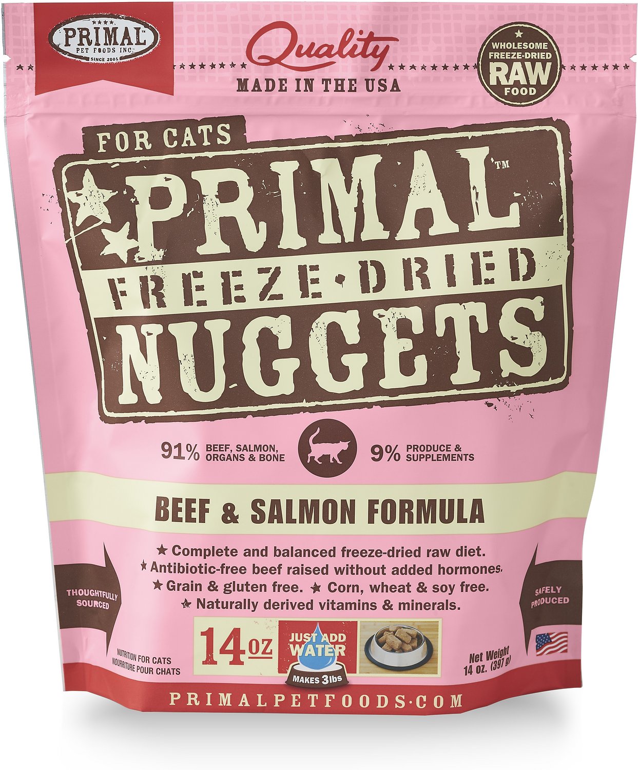 Primal Feline Freeze-Dried Beef & Salmon Cat food (14oz/397g)