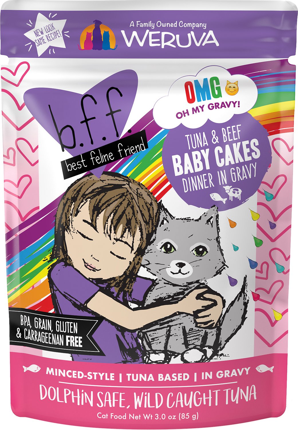 Weruva BFF Tuna & Beef Baby Cakes GF Cat Food Pouch (3oz/85g)