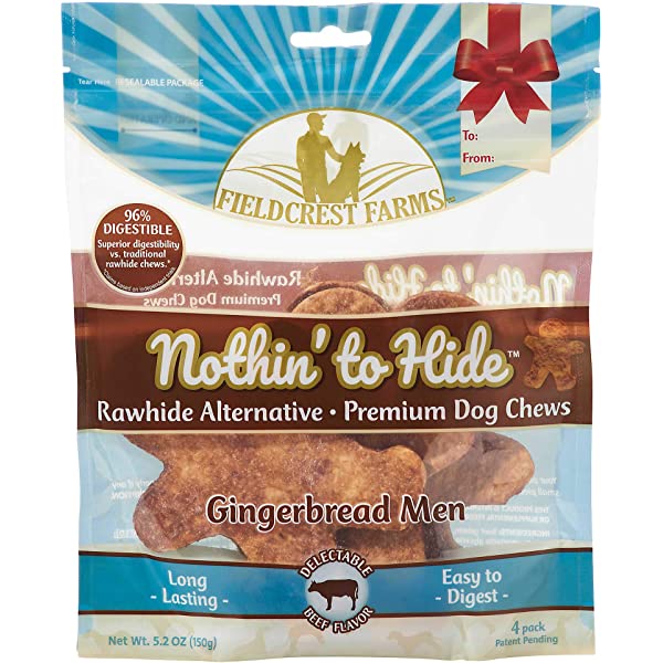 FieldCrest Farms Nothin' to Hide Beef Holiday Gingerbread Men Dog Treats (4pk)