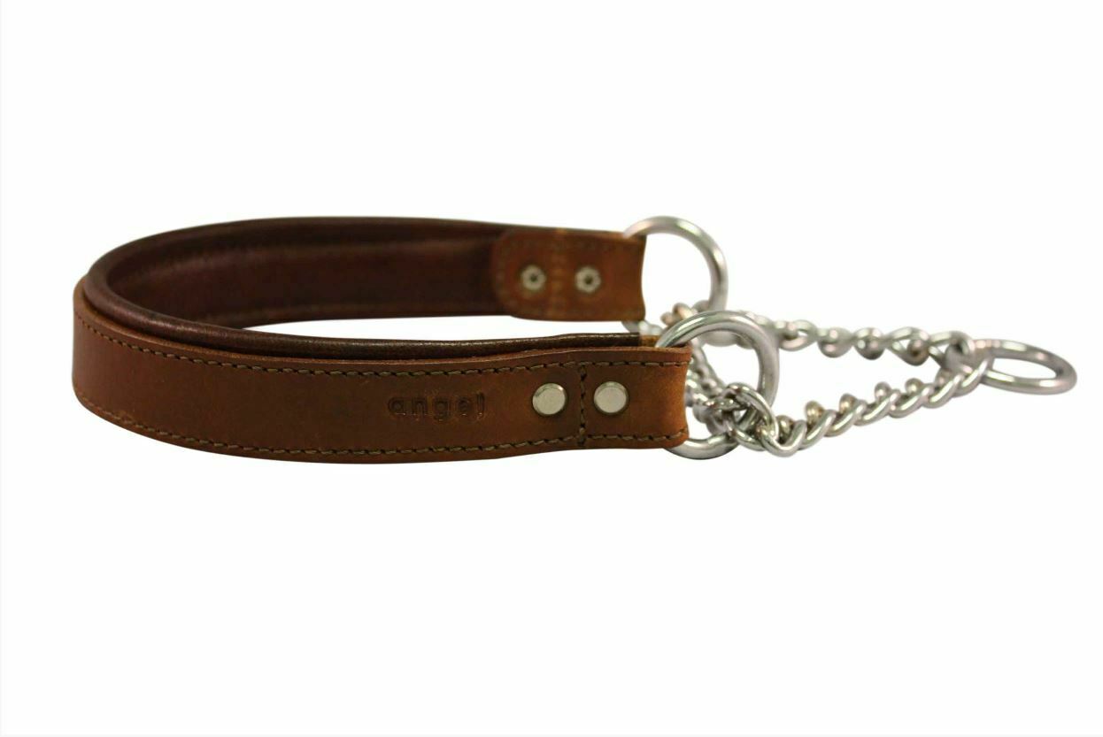 Classic Brown Chewy V Dog Collar and Leash Set