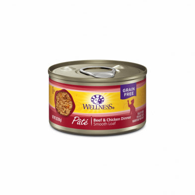 Wellness Beef &amp; Chicken Smooth Loaf Pâté GF Canned Cat Food