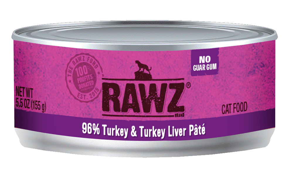 Rawz 96% Turkey & Turkey Liver Pâté Canned Cat Food (5.5oz/155g)