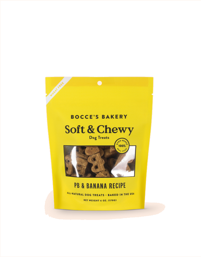 Bocce's Bakery Soft & Chewy Peanut Butter & Banana Dog Treats (6oz/170g)