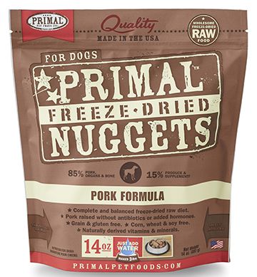 Primal Freeze-Dried Nuggets - Pork Formula GF Dog Food (14oz/397g)