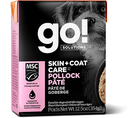 Go! Solutions Skin & Coat Pollock Pâté Tetra Pak Dog Food (12.5oz/354g)