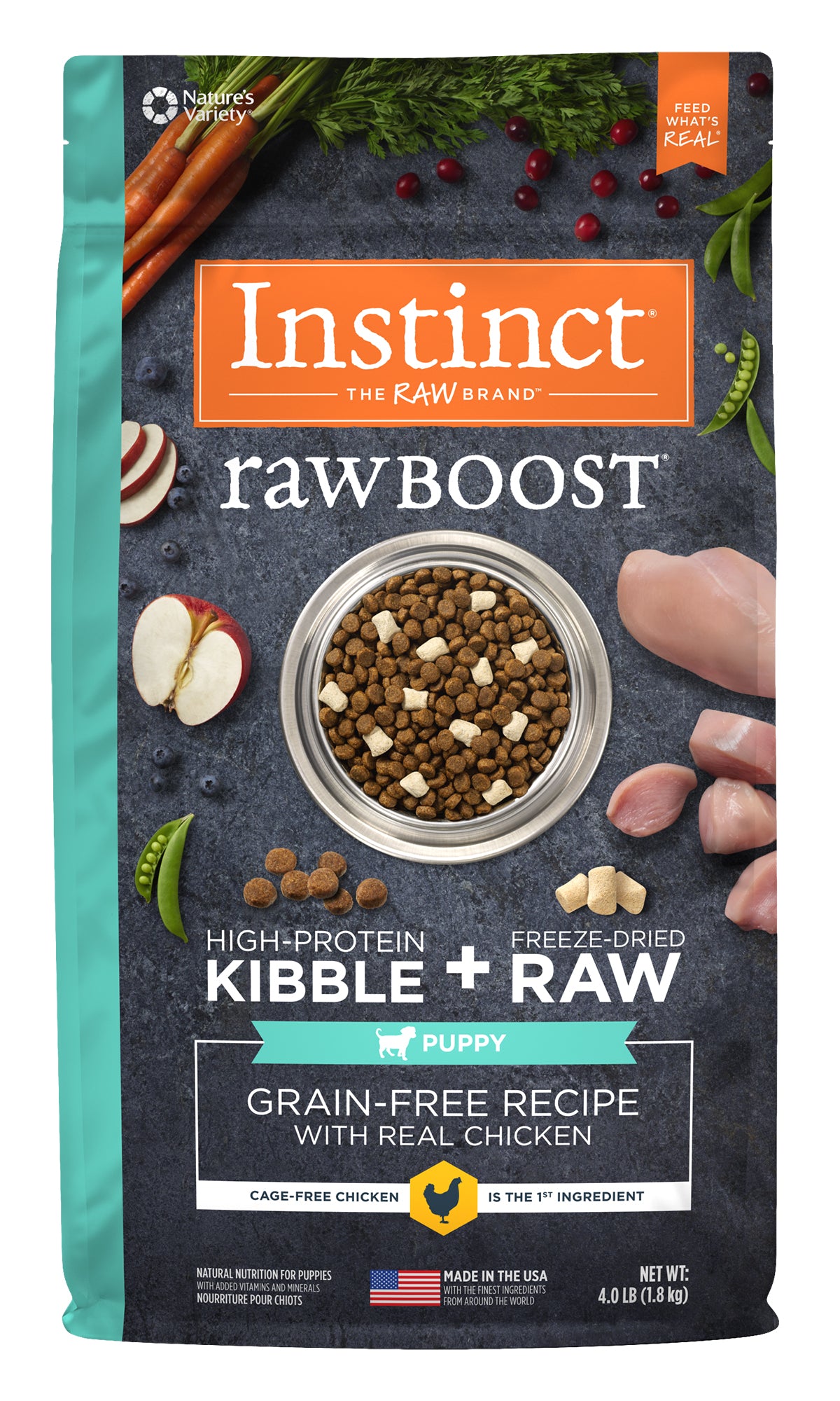 Instinct RAWBOOST Chicken GF Puppy Dog Food (4.5kg/10lb)