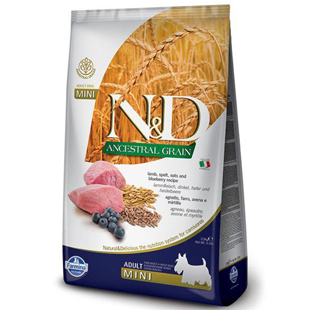 Farmina N&D Ancestral Grain - Lamb & Blueberry Mini Adult Dog Food