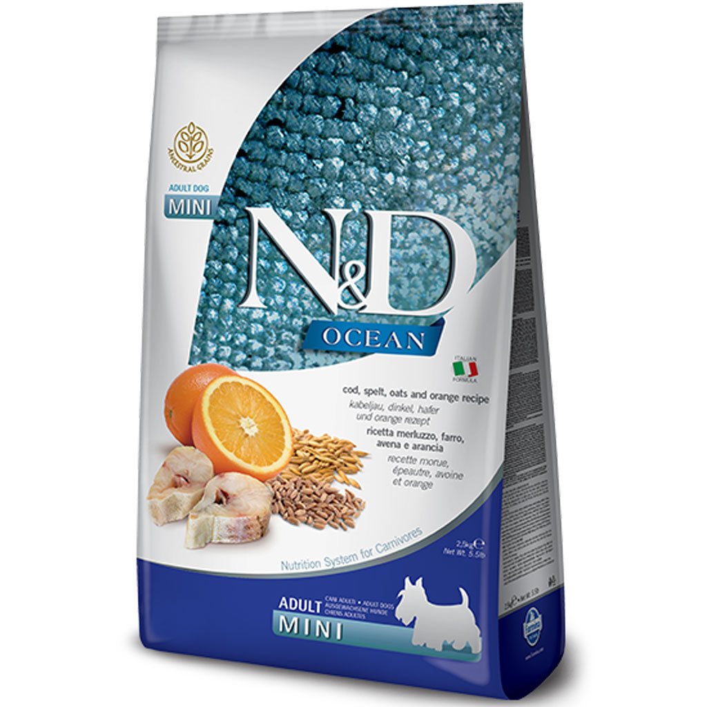 Farmina N&D Ocean - Cod, Spelt, Oats & Orange Mini Adult Dog Food
