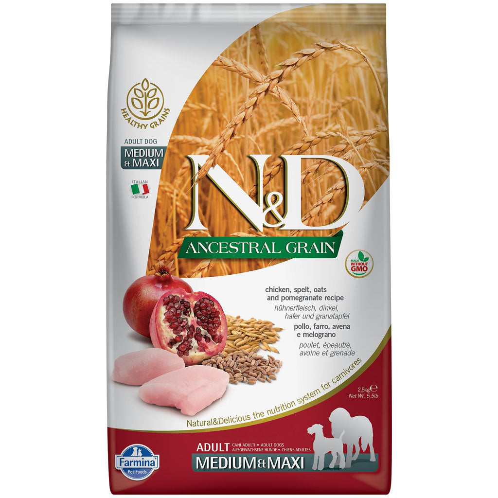 Farmina N&D Ancestral Grain - Chicken & Pomegranate Med/Maxi Adult Dog Food