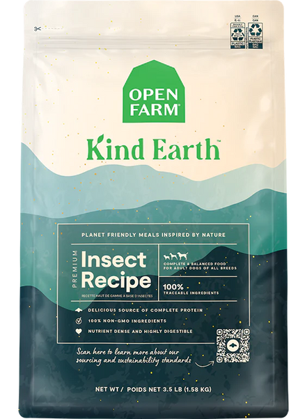 Open Farm Kind Earth Premium Insect Kibble Dog Food Wooftown