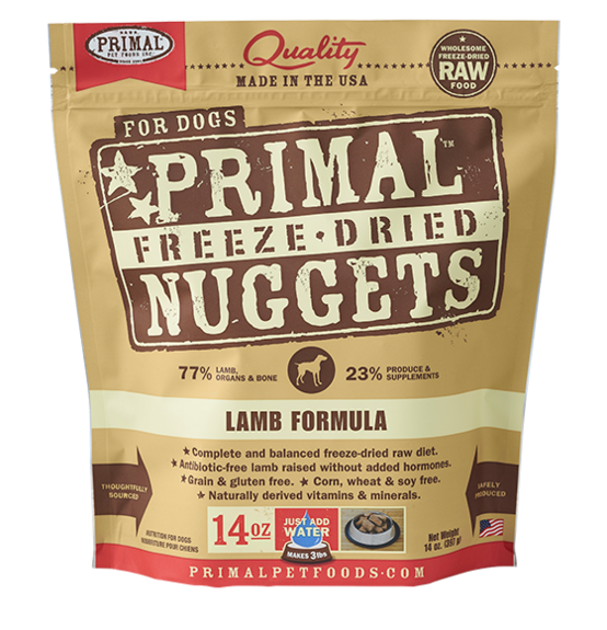 Primal Freeze-Dried Nuggets - Lamb Formula GF Dog Food (14oz/397g)