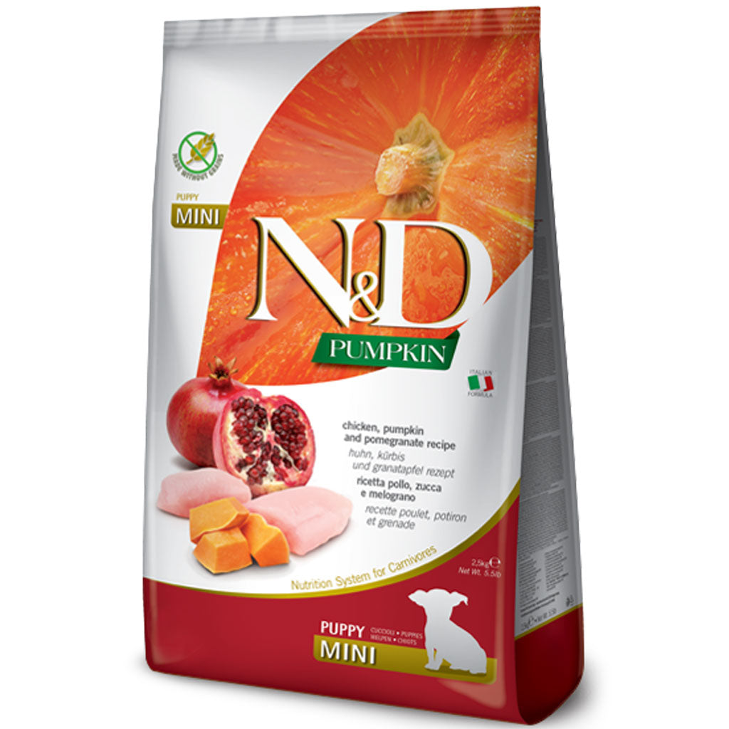Farmina N&D Pumpkin - Chicken & Pomegranate Mini PUPPY GF Dog Food (2.5kg/5.5lb)