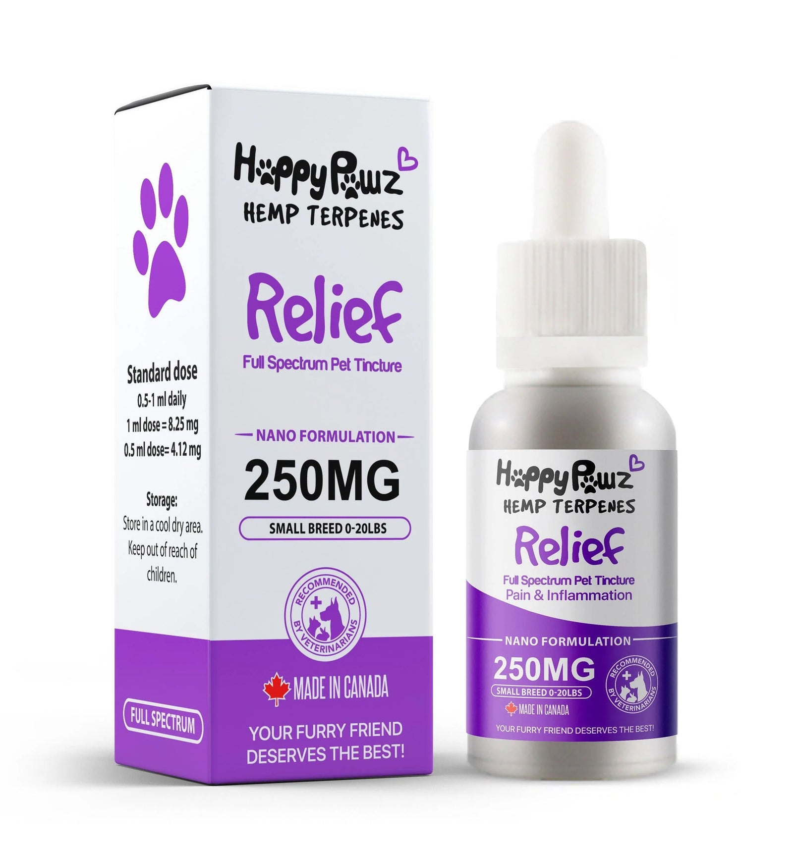 Happy Pawz - Targeted Blends RELIEF Hemp Terpenes Pet Tincture (250mg)