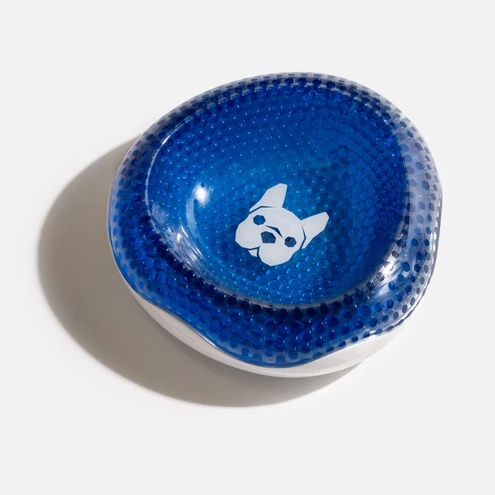 Silver Paw Compact Cooling Dog Bowl - Blue