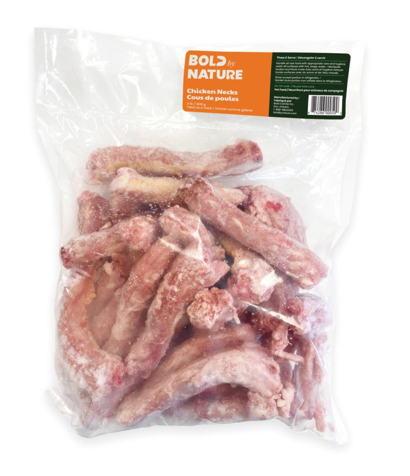 Bold by Nature Frozen Raw Chicken Necks 908g 2lb Wooftown