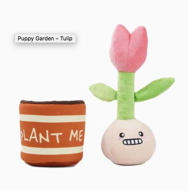 HugSmart Fuzzy Friendz Puppy Garden - Tulip Treat Hider Dog Toy