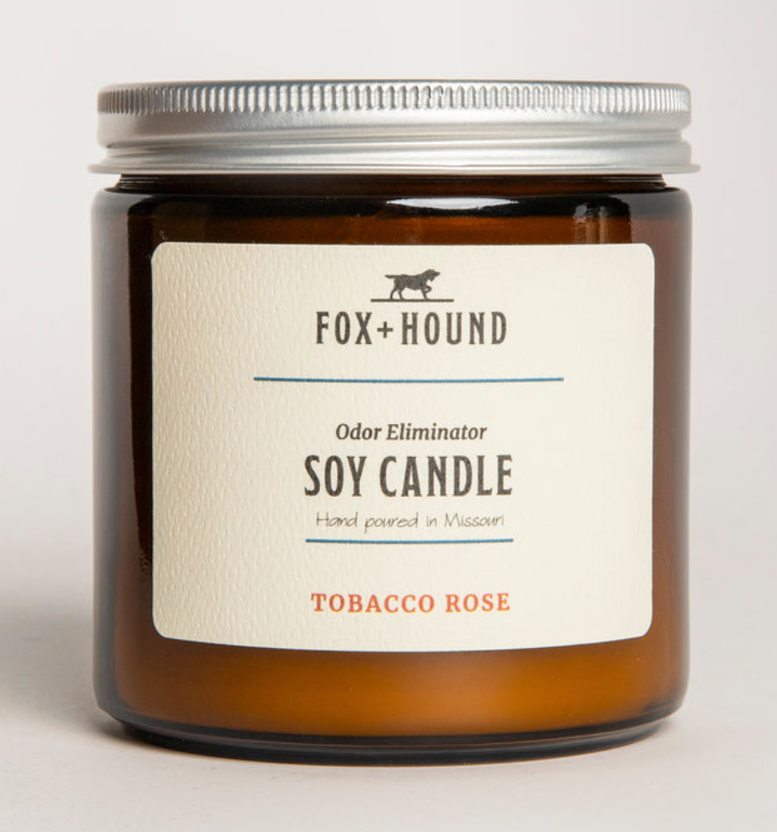 Fox + Hound Odour Eliminator Soy Candle - Tobacco Rose Scent