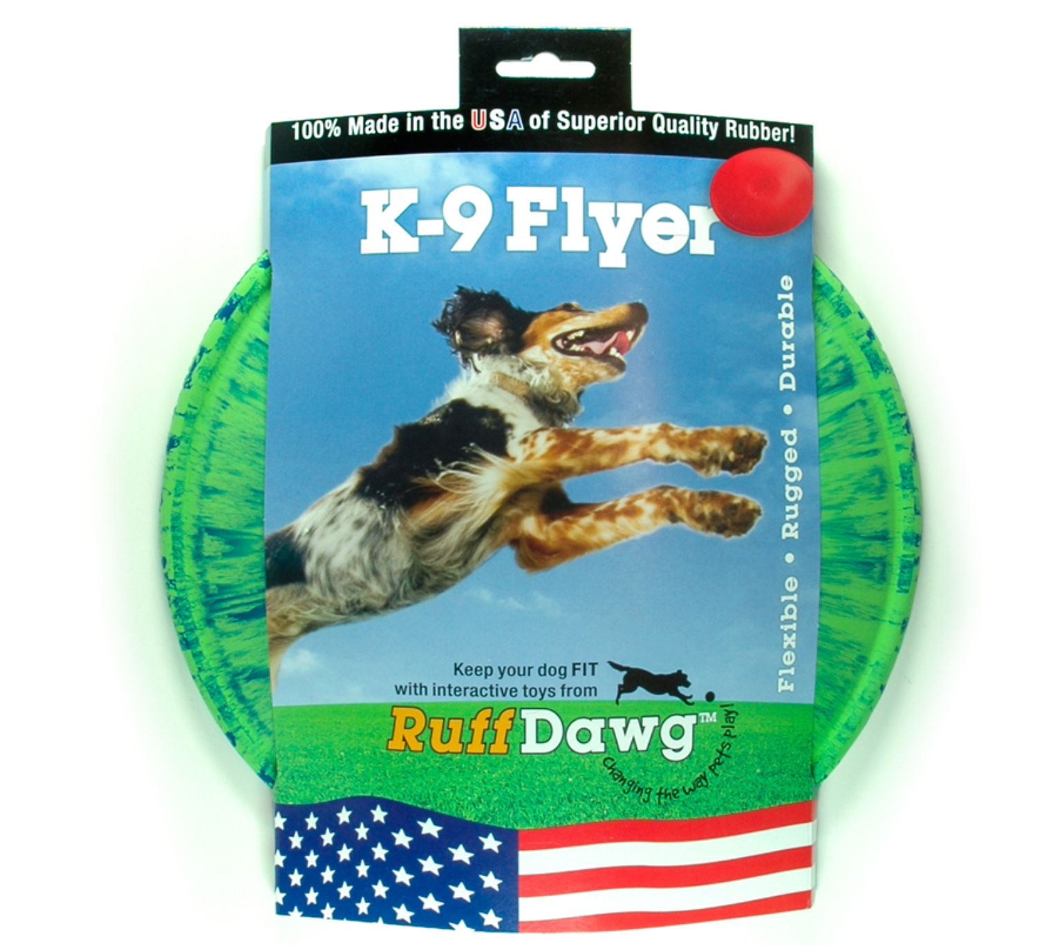 RuffDawg Rubber K9-Flyer Dog Toy - Assorted Colours (9.5")