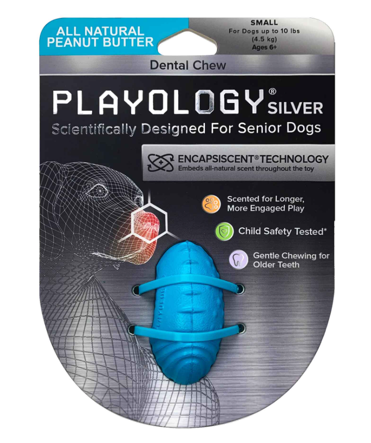 Playology "Silver" Dental Chew for Senior Dogs - Peanut Butter