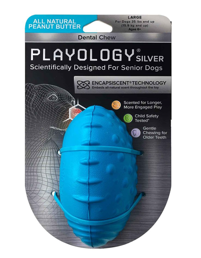 Playology &quot;Silver&quot; Dental Chew for Senior Dogs - Peanut Butter