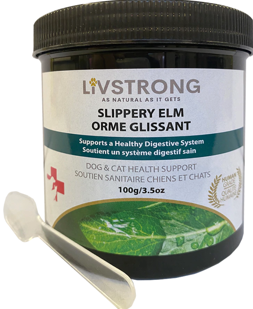 LIVSTRONG Slippery Elm Powder Dog & Cat Health Support Supplement (3.5oz/100g)