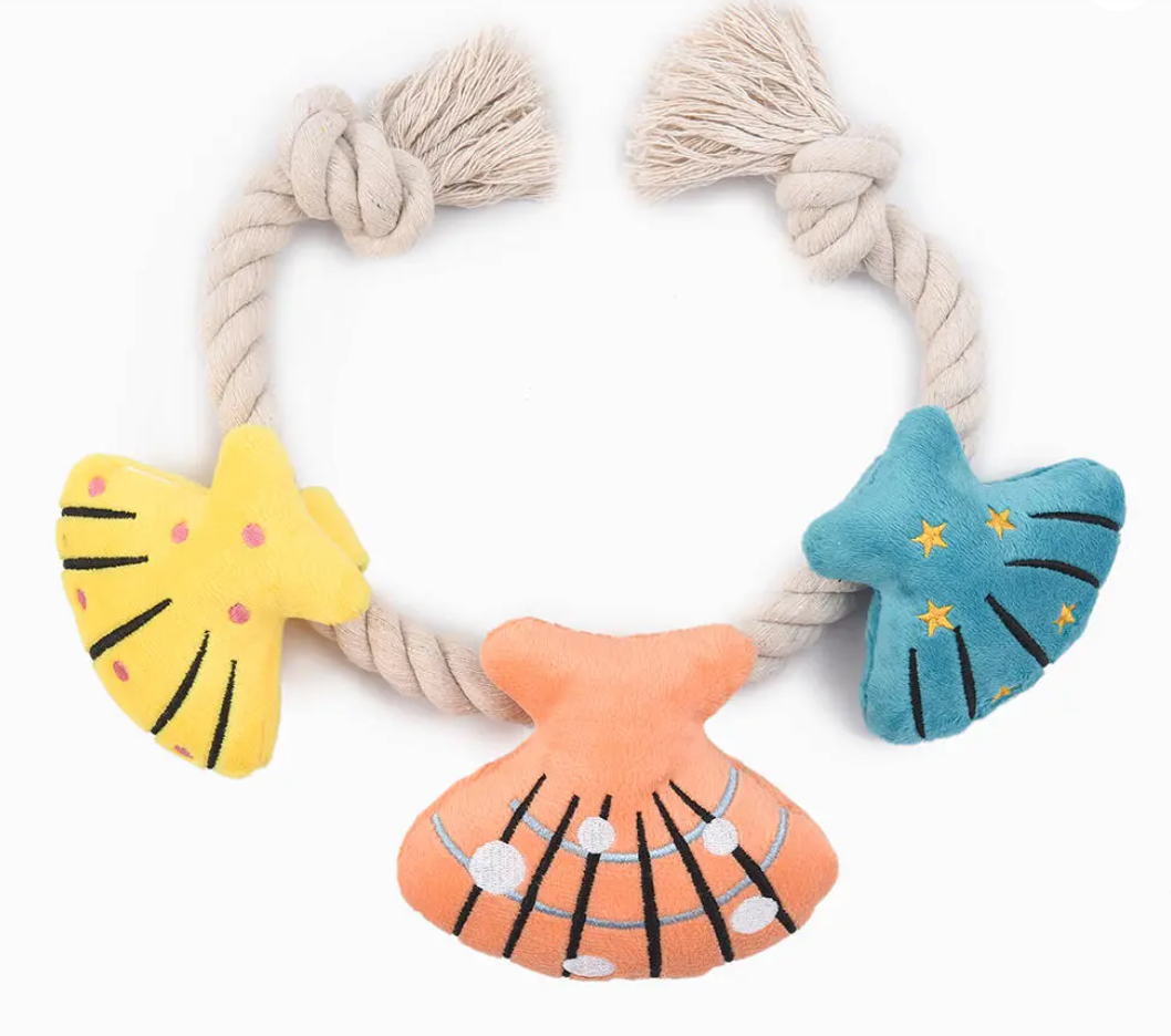 HugSmart Rope Funz Shell Necklace Dog Toy