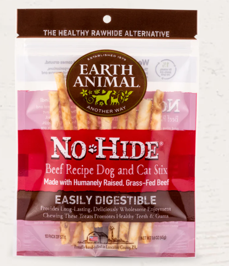 Earth Animal No-Hide Beef Stix Dog & Cat Treats (10 Pk)